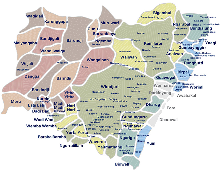 First Nations map of Essential Energy network area