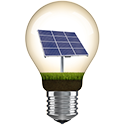 Lightbulb with solar panel inside