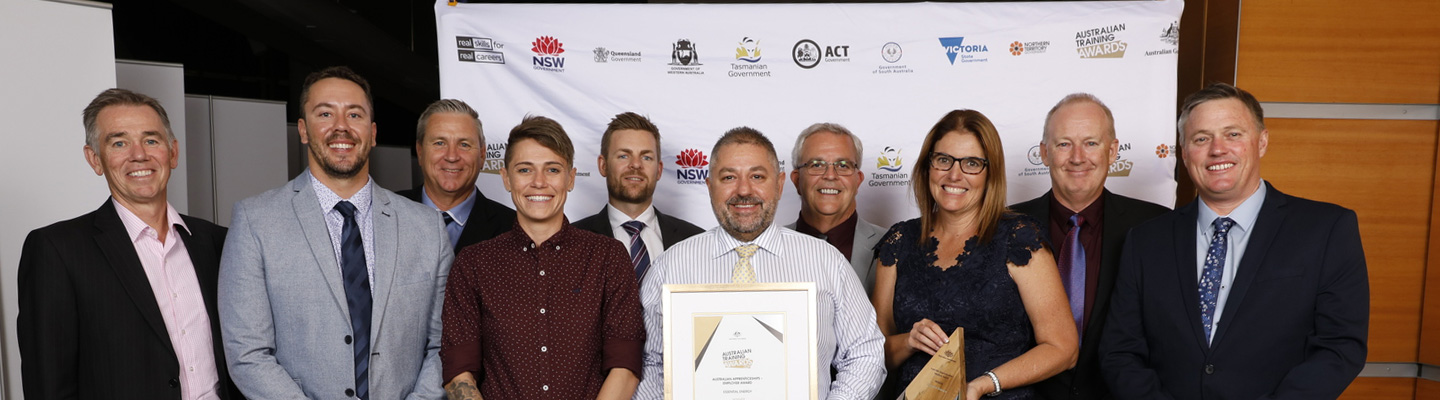 Group photo of training award winners