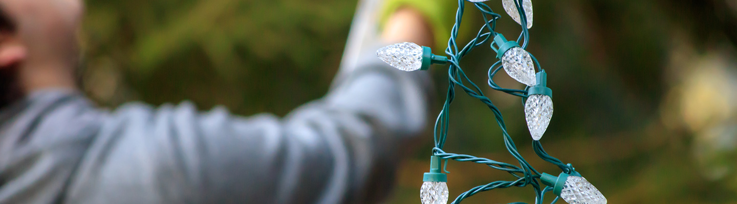 Setting up Christmas lights