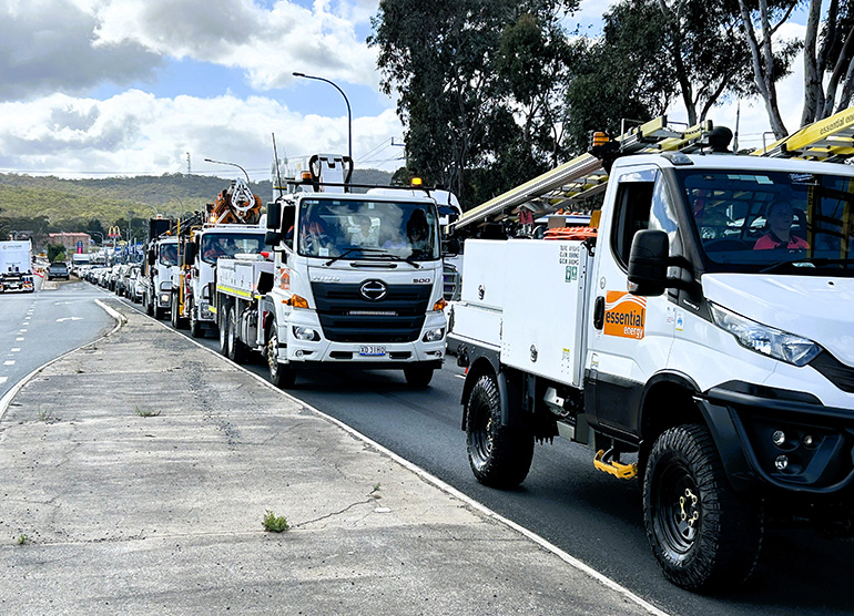 A convoy of trucks