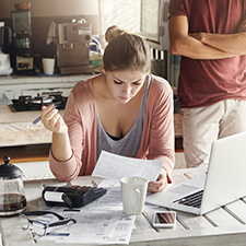 Customer paying bills