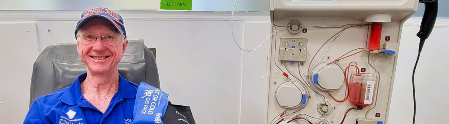 Phil giving blood