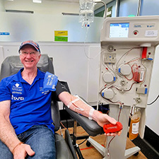 Phil giving blood