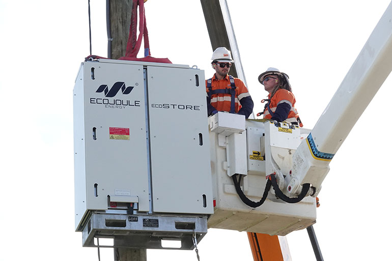 Pole-Mounted Battery Installation