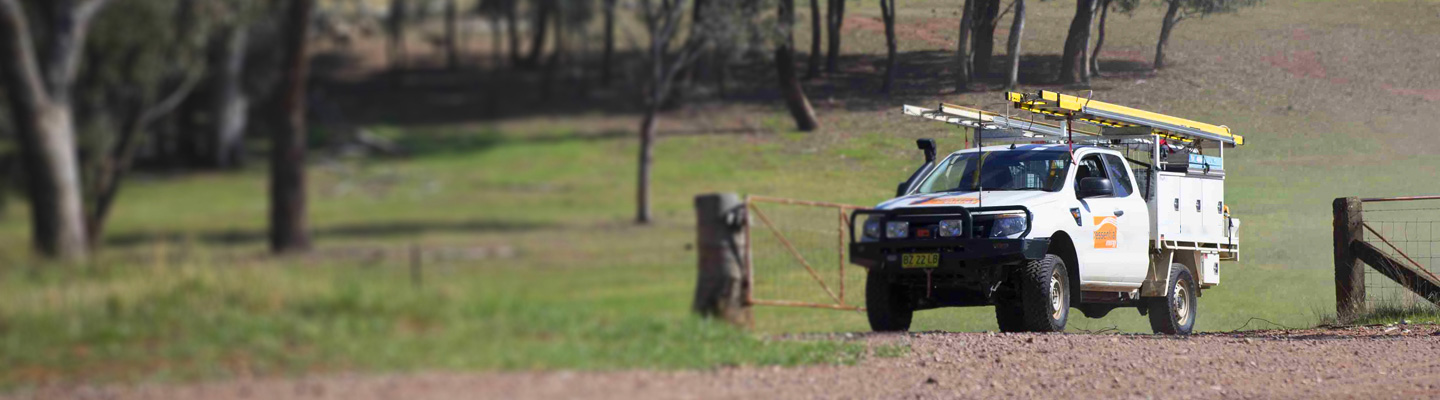 Truck going through gate