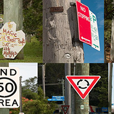 Signs on power poles