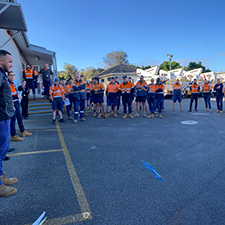 Field workers being briefed