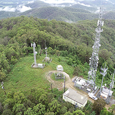 Aerial view of telecommunication towers