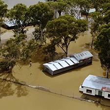 Houses in flood
