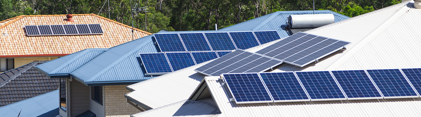 Houses with solar panels