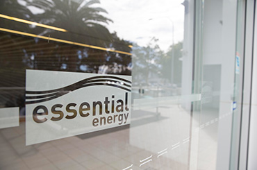 Essential Energy logo on window