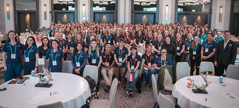 Large group of people in a room