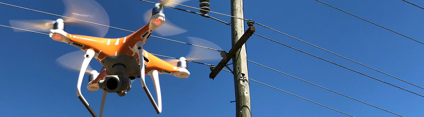 Drone with power pole