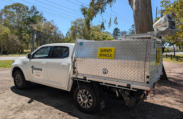Ute with Mobile LiDAR equipment on it