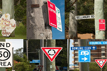 Signage on poles