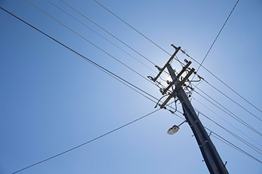 Pole with sun in background