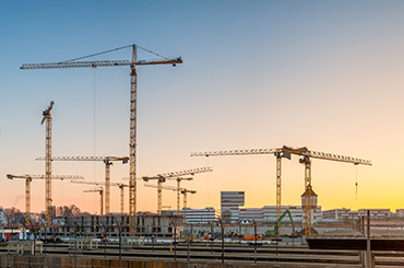 Industrial area with cranes