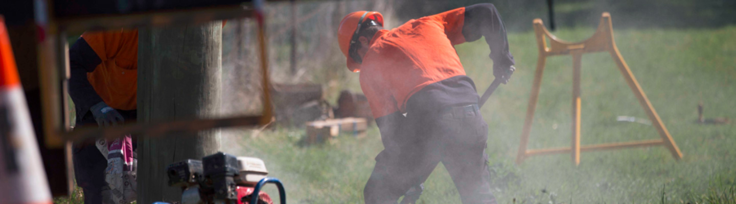 Worker digging