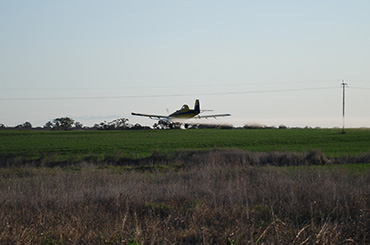 Aircraft near powerlines