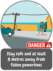 Stay 8 metres away safety illustration