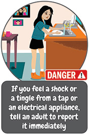 Shocks and tingles safety illustration
