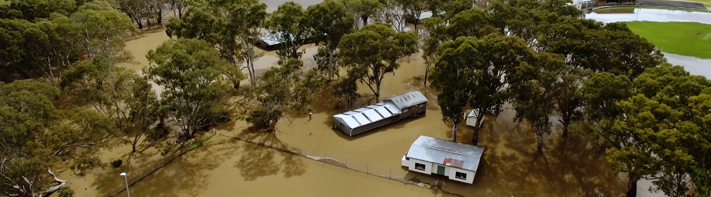 House surrounded by flood