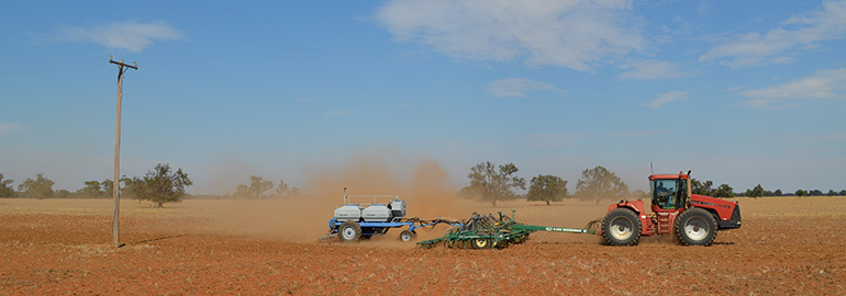 Tractor near powerlines