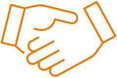 A handshake icon