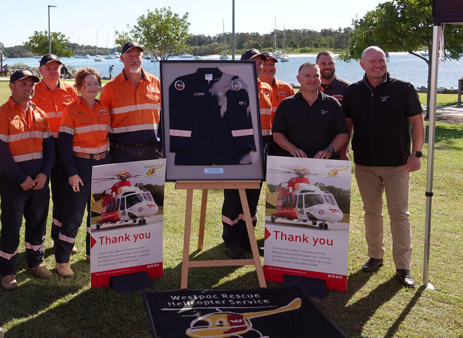 In June 2023, Employees and management joined Westpac Rescue Helicopter Service (WRHS) representatives to celebrate 20 years of giving.