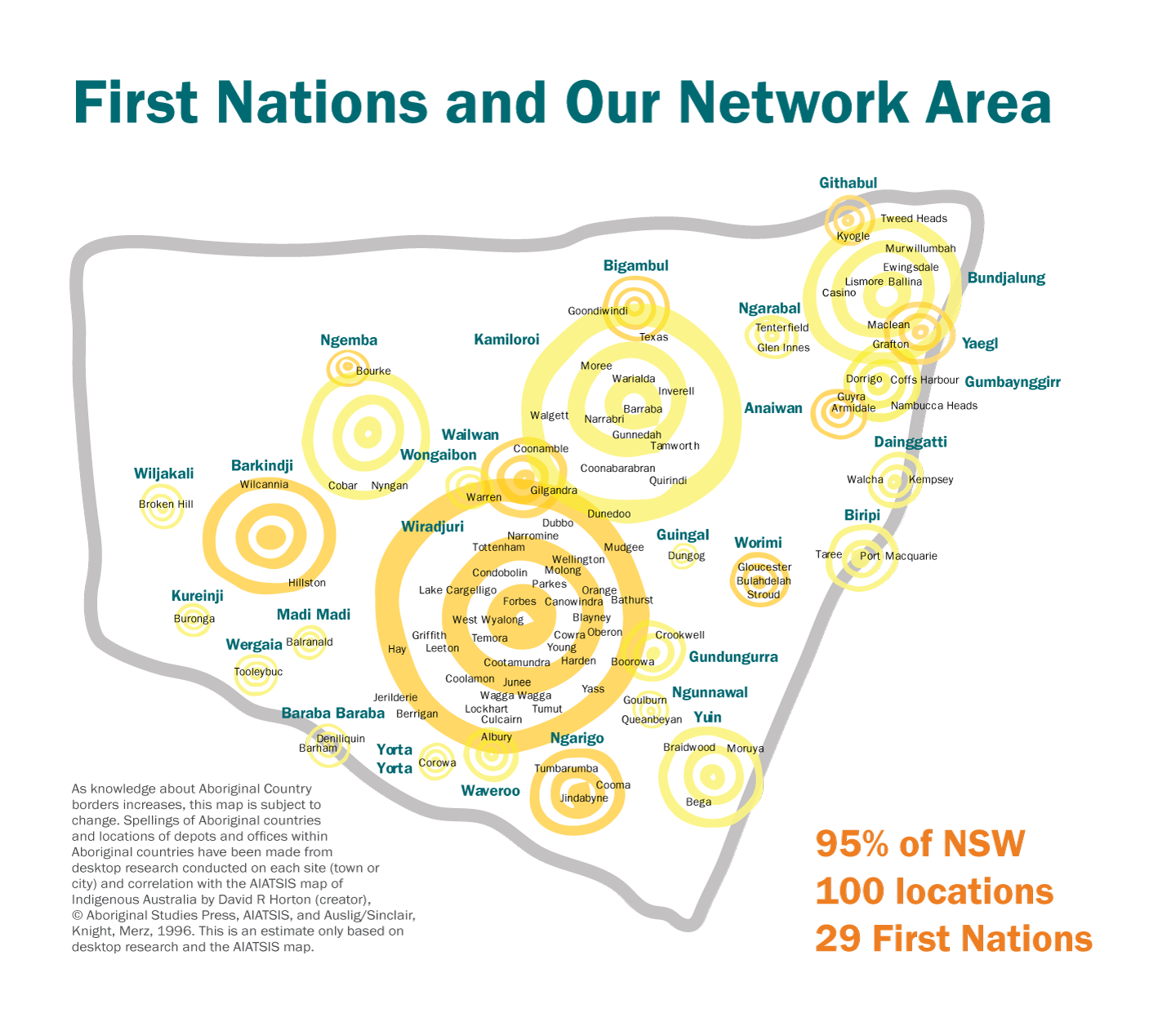 A map of our network area across 29 First Nations